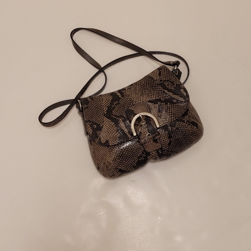 Coach faux snakeskin crossbody bag